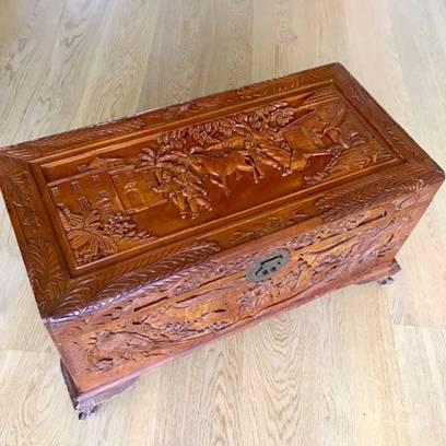 joJ̤SAntique Camphor Wood Container, Antiques ...